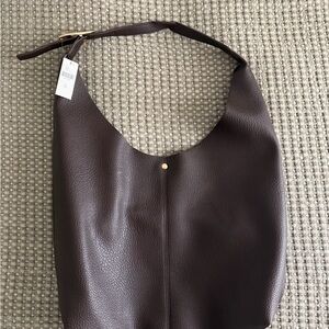 Anthropologie Brown Leather Hobo Bag